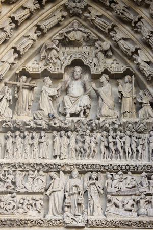 Amiens cathedral Central gate Last judgment tympanum, Amiens, France