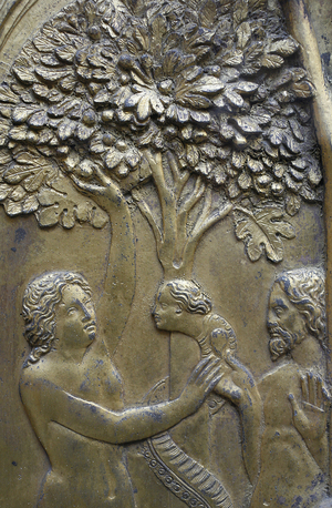 Baptistry of San Giovanni. Gate of Paradise. Adam and Eve Florence Italie
