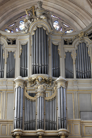 St Germain l'Auxerrois church. Main organ. Paris France