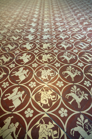 The museum of Sens. Cement tile floor Sens France