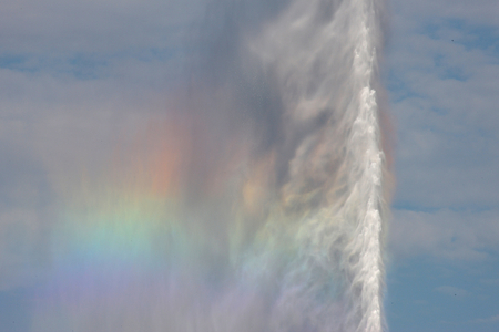 Jet d'Eau, the world's tallest fountain, on Geneva lake Geneva Switzerland