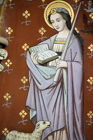 Painting in Notre Dame de Bayeux cathedral , Bayeux, France