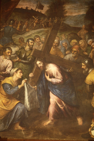 Sta Veronica and Jesus carrying his cross, Tricase, Italie