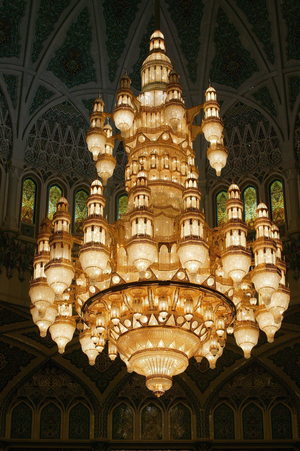 The sultan qaboos grand mosque. Muscat Emirats Arabes Unis