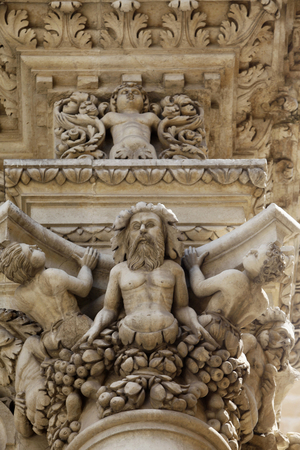 Basilica di SCroce sculptures, Lecce, Apulia, Lecce, Italie