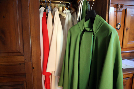 Sacristy. Green chasuble. France