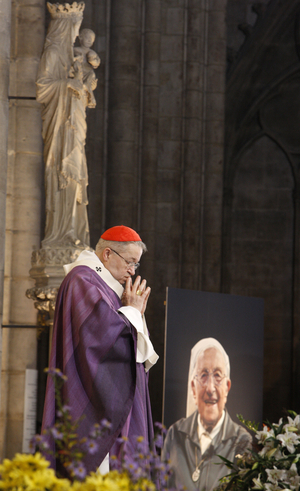 Requiem mass for sister Emmanuelle at Notre Dame cathedral , Paris, France