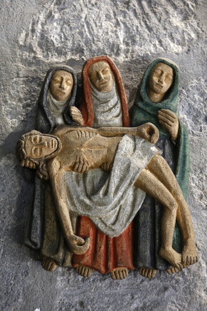Notre Dame d'Orcival basilica, Orcival, France. Station of the cross.