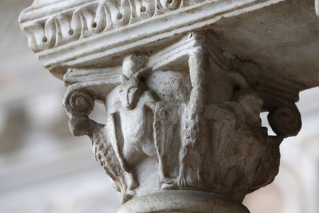 Detail - The Vassaletto cloisters in the Papal Archbasilica of St John Lateran, Roma, Italy