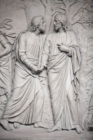 Judas's betrayal in Saint-Roch church, Paris, France