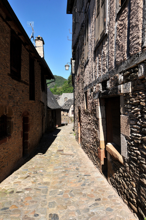 Narrow street of Conques,