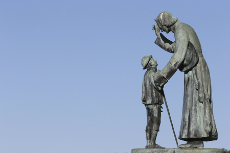 Ars-sur-Formans, Ain, France - Ars-sur-Fromans. Sanctuary-Shrine of Jean-Marie Vianney (the Cure d'Ars). St Jean-Marie Vianney (1786-1859), the patron saint of priests. Statue.