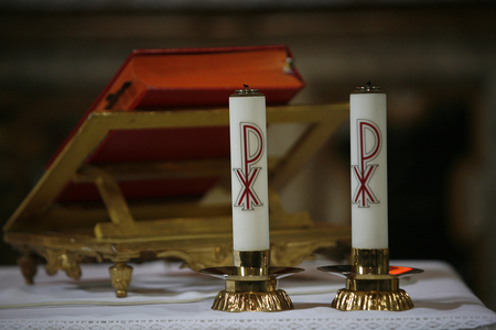 Altar candles, Sienne, Italie