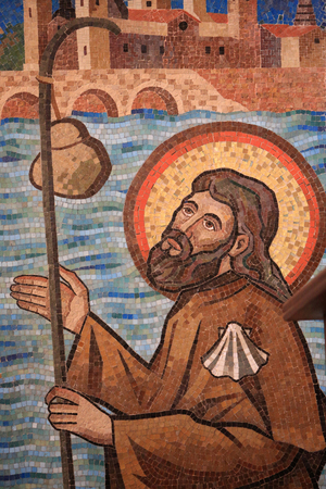 Monk. Spain. Way of Saint James. Basilica of the Annunciation, Nazareth, Israel