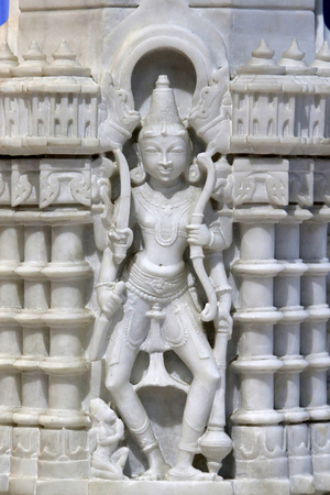 Sanatan Mandir hindu temple, Leicester. Pillar sculpture. United kingdom