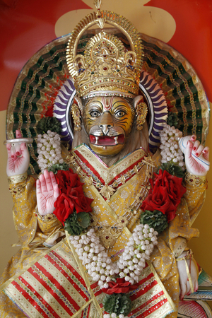 Lakshman temple in Rishikesh : Nara simha (man lion), 4th incarnation of Vishnu