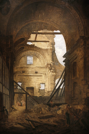 L'eglise de la Sorbonne en ruine. Peinture de Hubert Robert (1733-1808), vers 1800. Paris, Musee Carnavalet