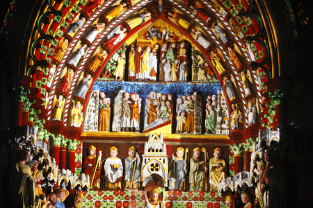 Amiens cathedral illumination, Amiens, France