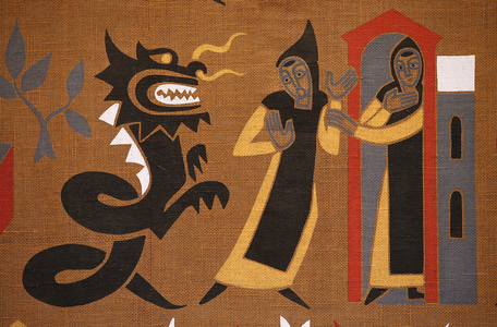 Tapestry in Saint-Pierre de Solesmes abbey : Life of Saint Benedict, Solesmes, France