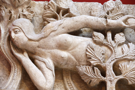 National Museum of French monuments. Saint Lazare cathedral, Autun. The temptation of Eve. Cast, Paris, France
