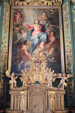 Our Lady of Assumption church. Baroque reredos. Cordon France