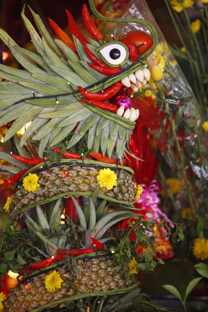 Flower & fruit dragon for the new year, Ho Chi Minh City, Vietnam