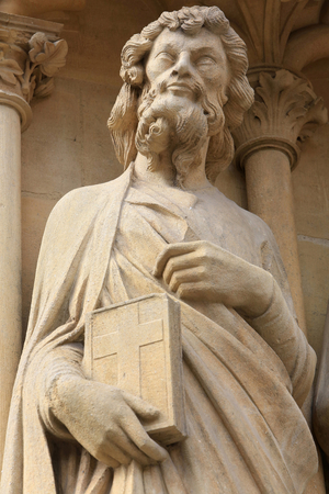 St. Matthew. Evangelist. Portal of the Virgin. St. Stephen Cathedral of Metz, Metz, France