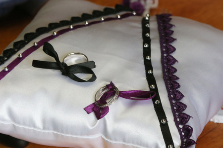 Wedding ceremony. Close-Up Of Wedding Rings, 20160702, Sallanches, France