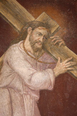 San Jeronimo's church. Jesus carrying his cross Madrid Spain