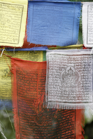 Prayer flags. Swayambunath Temple, Kathmandu, Nepal