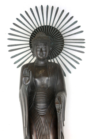 A standing Buddha of Japonese style Buddha. Marble Temple. Wat Benchamabophit Dusitvanaram Ratchaworawiharn. 1899. Bangkok. Thailand