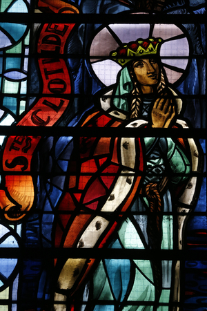 Stained glass window. Saint Clotilde, Paris, France