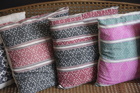 20151028, Vientiane, Laos : Colorful Laotian Silk Sarongs at Market