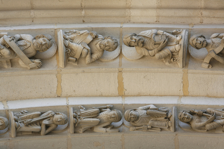 Vezelay basilica arch sculptures, Vezelay, France