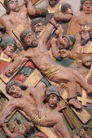 10,000 martyr retable in Crozon church Crozon France