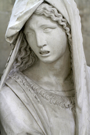 The entombment of the Christ XVIth century. Statue of Marie-Salome. Cleophas wife, Villeneuve-sur-Yonne, France