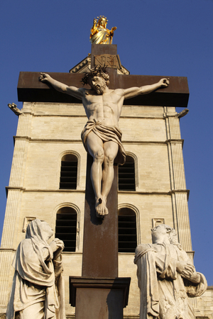 Calvary outside Avignon cathedral, Avignon, France
