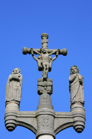 Guimiliau calvary. Life of Jesus. crucifixion Guimiliau France