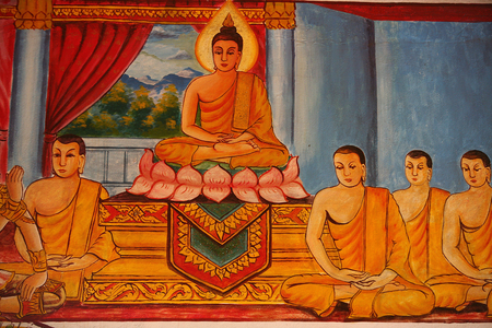Scene from the life of the Buddha Vientiane Laos