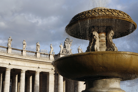 Saint Peter's square fountain ROME ITALIE