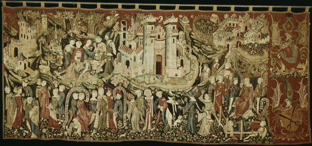 An allegory of courtly love, c.1400 (linen and wool)