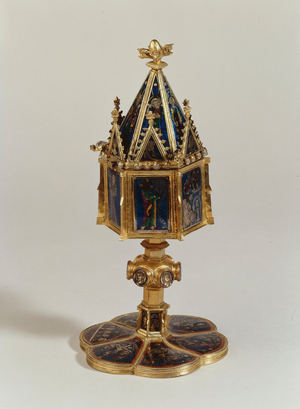 Ciborium, from Oberrheim, c.1320-40 (copper, silver, gilt and glass)