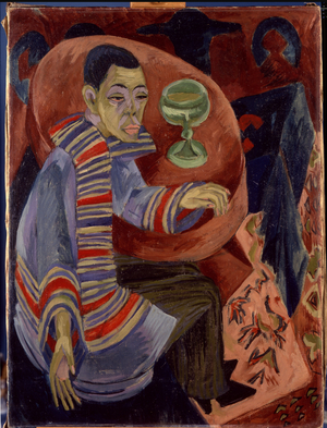 The Drinker (self-portrait), 1914-15 (oil on canvas)