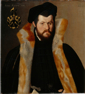 Portrait of a 36 year-old Man, 1563 (oil on panel) (pair of 292289)