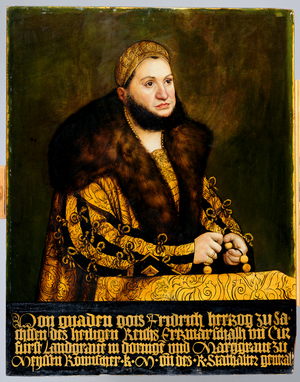 Portrait of the Elector Frederick III. the Wise, Elector of Saxony, c.1507-8 or 2nd half of 16th century (oil on panel)