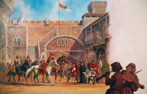 Illustration from 'The Golden Book of Knights and Castles', 1993 (colour litho)