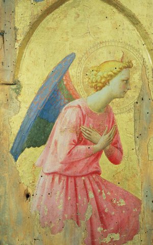 Adoration of an Angel, c.1430-40 (tempera on panel)