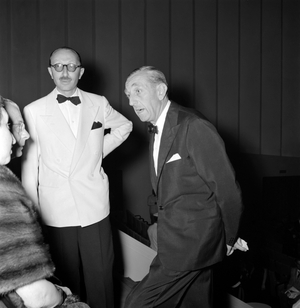 THE DIRECTOR OF THE XVI INTERNATIONAL FILM FESTIVAL OF VENICE OTTAVIO CROZE WITH DE PIRRO - VENICE - 1955