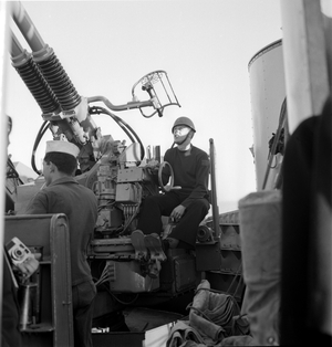 THE DUKE AMEDEO OF AOSTA (Aosta Savoy III) ON A MILITARY SHIP IN THE ADRIATIC SEA - 1960