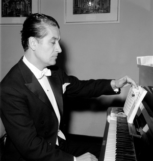 THE CONDUCTOR SERGIU CELIBIDACHE AT LA FENICE THEATRE IN VENICE - 1960 approx.